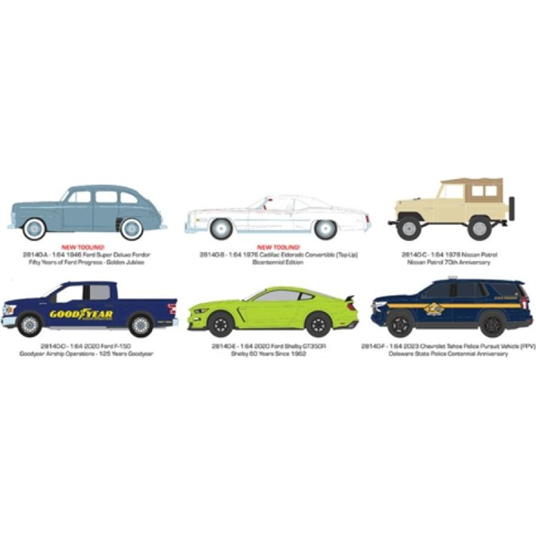 Anniversary Collection Series 16 (6 Vehicle Set) 12pcs Asst