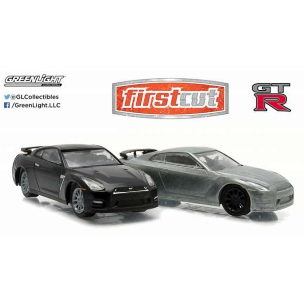 Nissan Skyline GT-R R35 Firstcut Series 2- pack. One Firstcut car and one decorated c