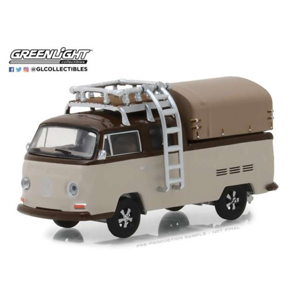 Volkswagen T2 Double Cab pick-up with roof 1969 2 tone brown