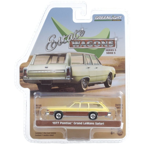 Estate Wagons Series 5 1977 Pontiac Grand Le mans Safari Yellow + Woodgrain