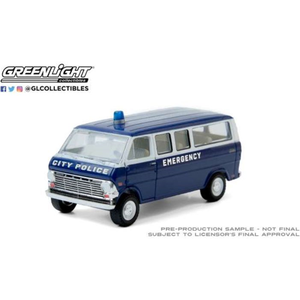Ford Club Wagon 1969 City Police Emergency Blue