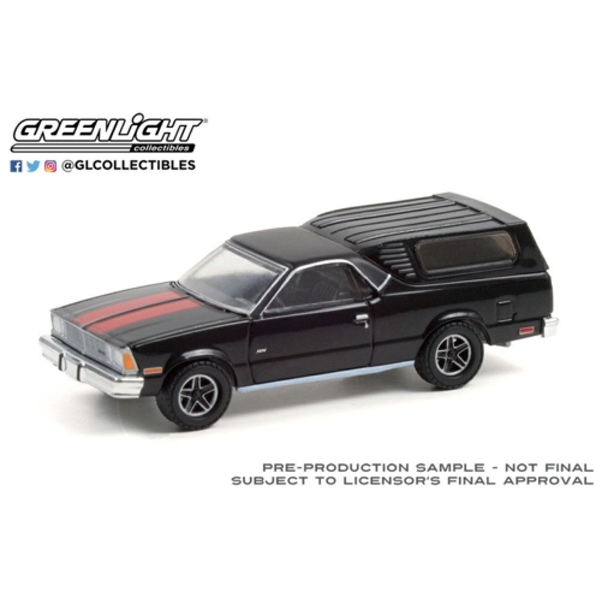 Chevrolet El Camino 1981 with Camper Shell Black with Red Stripes