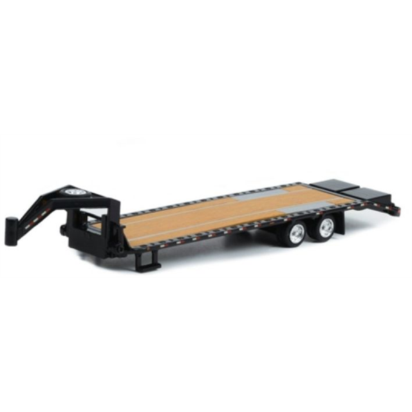 Gooseneck Trailer Black w/Red and White Conspicuity Stripes