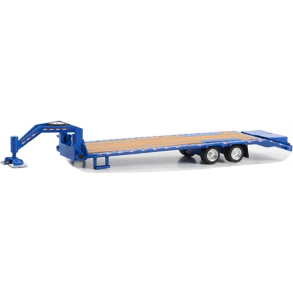 Gooseneck Trailer Blue w/Red and White Conspicuity Stripes