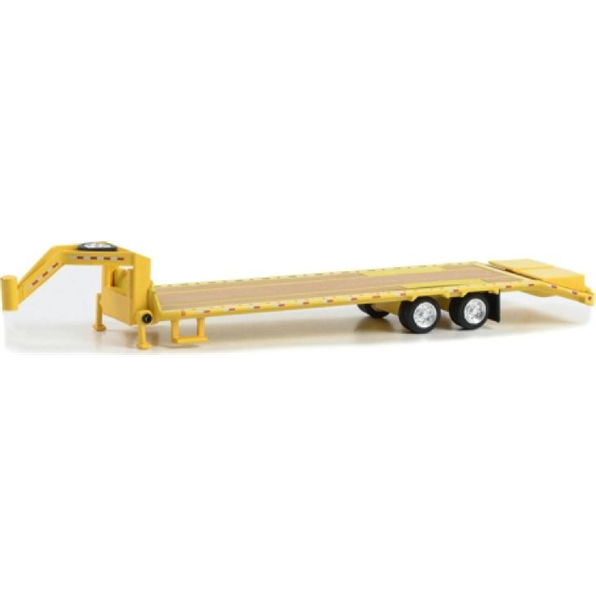 Gooseneck Trailer Yellow w/Red and White Conspicuity Stripes