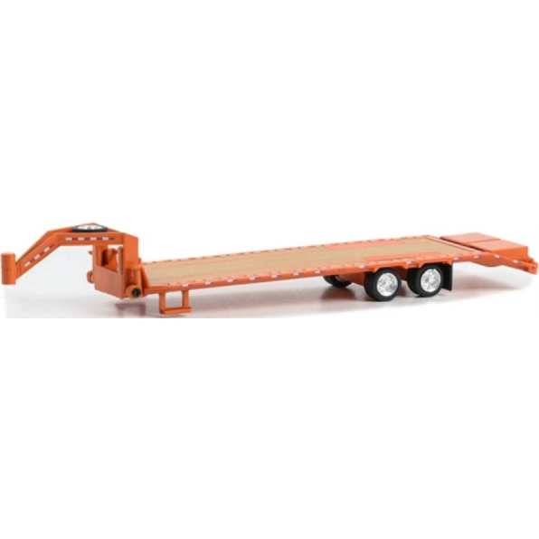 Gooseneck Trailer Orange w/Red and White Conspicuity Stripes