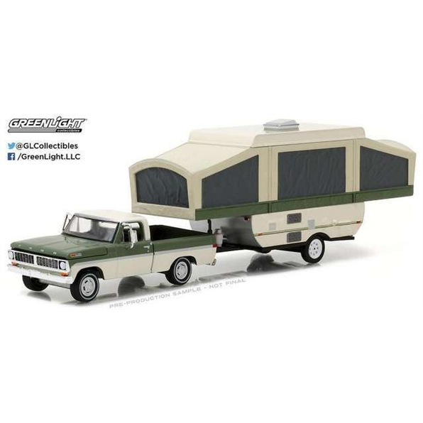 Ford F-100 with Pop-Up Camper Trailer Hitc h and Tow Series 10 1970