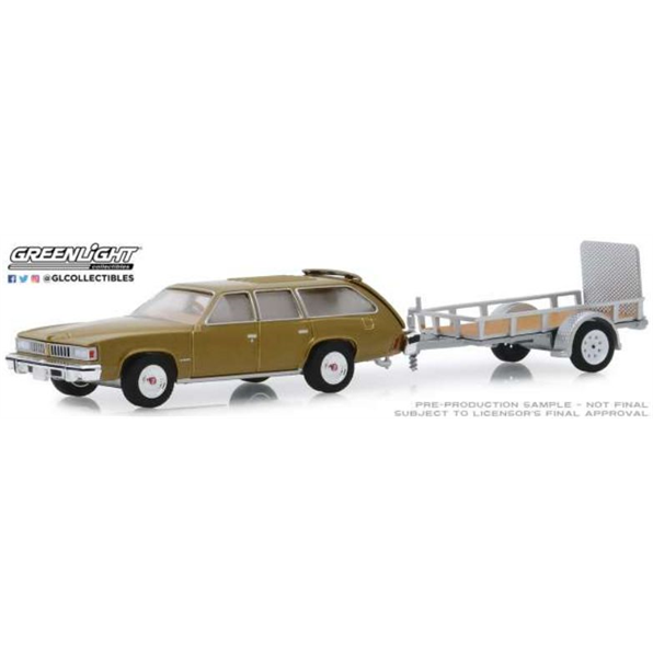 Pontiac LeMans Safari and Utility Trailer 1977 'Hitch and Tow Series 18' Gold/White