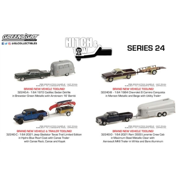 Hitch and Tow Series 24 Assortment (4X 2-Car Sets) 12pcs Asst