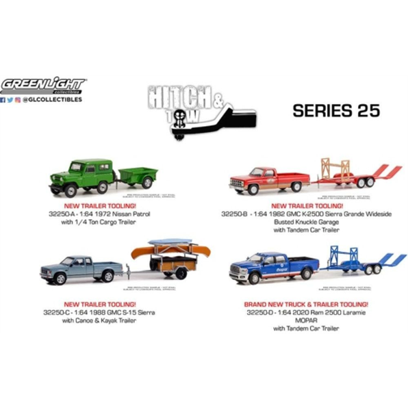 Hitch and Tow Series 25 Assortment (4 x 2-Car Sets) 12pcs Asst