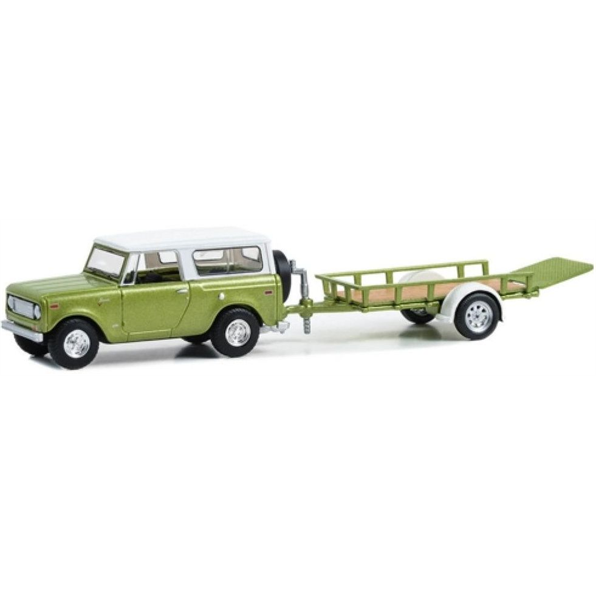 Harvester Scout 1970 w/Utility Trailer Lime Green Metallic w/Alpine White Hardtop