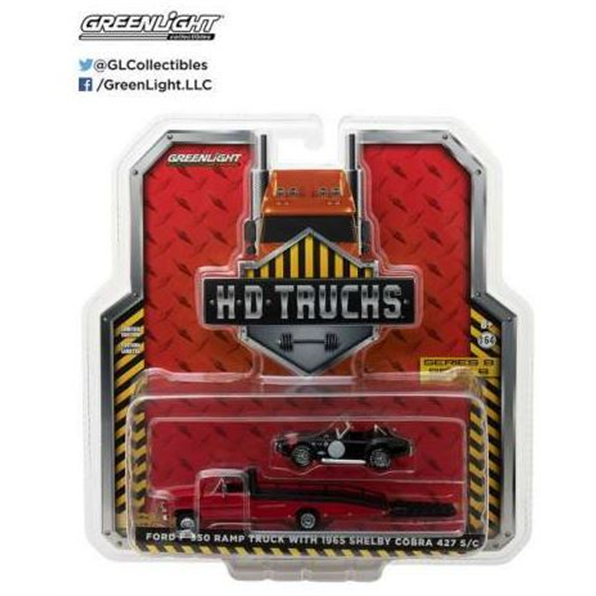 Ford F-Series Race Car Hauler Ramp Truck w ith Shelby Cobra on the back Heavy Duty Tr