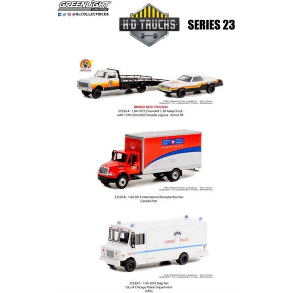 H.D. Truck Series 23 Assortment (3-Vehicle Set) 6pcs Asst