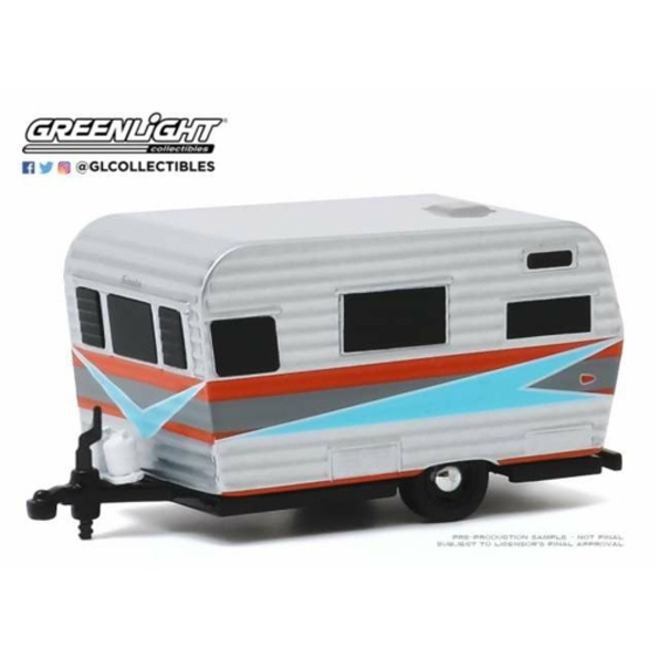 Hitched Homes Series 8 1959 Siesta Travel Trailer Silver With Orange, Grey/Blue