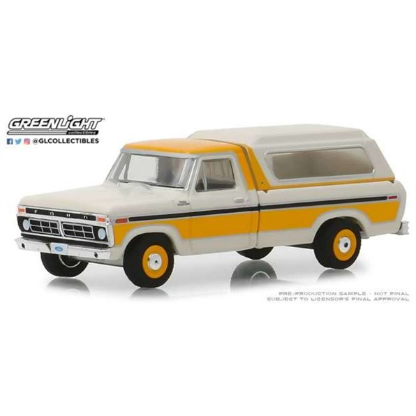 Ford F-100 with Camper Shell Blue Collar C ollection Series 5 yellow/white 1977