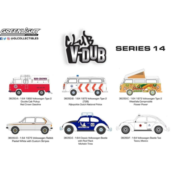 Club Vee-Dub Series 14 (6 Car Set) 12pcs Asst