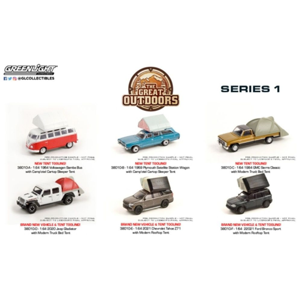 The Great Outdoors Series 1 (6 Car Set) 12 Asst