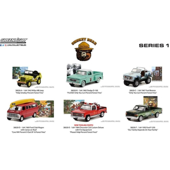 Smokey Bear Series 1 (6 Car Set) 12pcs Asst Ctn
