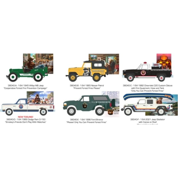 Smokey Bear Series 2 (6 Car Set) 12pcs Asst