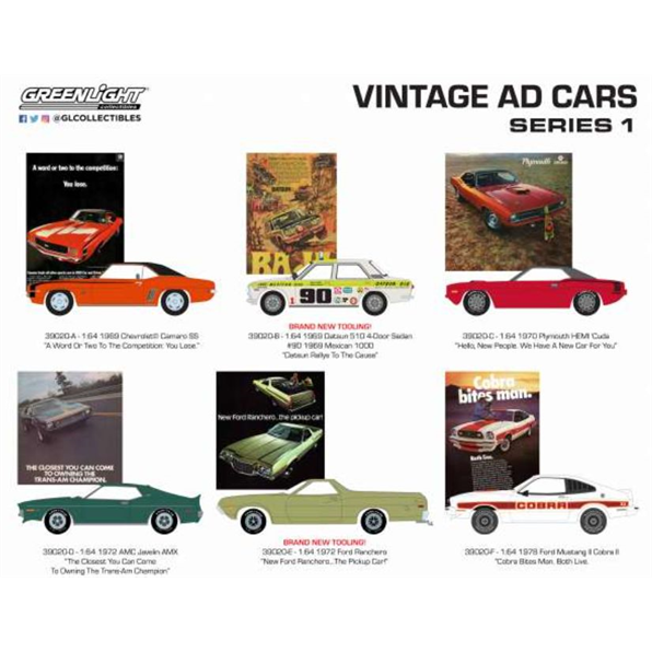 Vintage Ad Cars Series 1 (Mix Box with 12 pcs)
