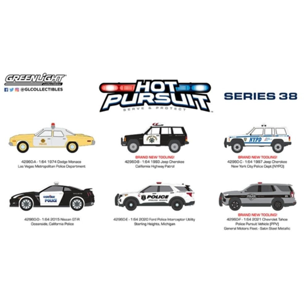 Hot Pursuit Series 38 (6-Car Set) 12pcs Asst