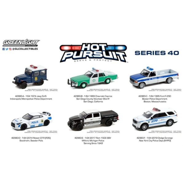 Hot Pursuit Series 40 (6 Car Set) 12pcs Asst