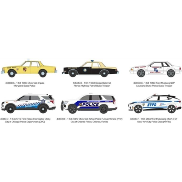 Hot Pursuit Series 45  (6 Car Set) 12pcs Asst