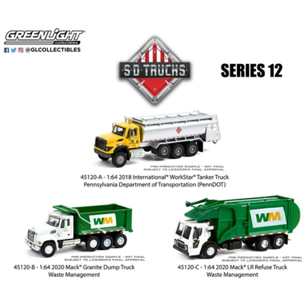 S.D. Trucks Series 12 Assortment (3 Vehicle Set) 6 pcs Asst