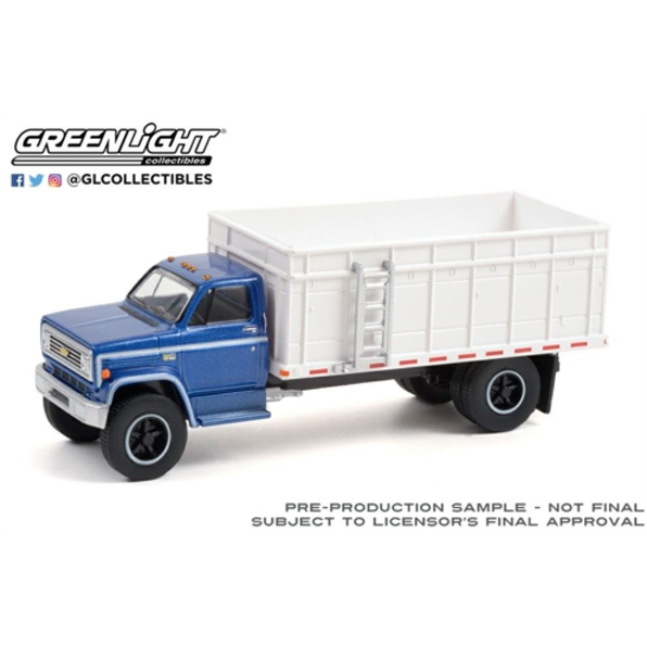 Chevrolet C-70 Grain Truck Blue Poly Cab with White Bed 1980