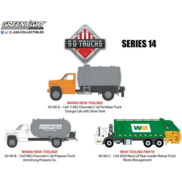 S.D. Trucks Series 14 Assortment (3-Vehicle Set) 6 pcs Asst