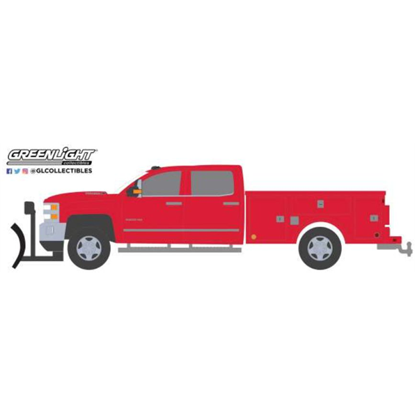 Chevrolet Silverado 3500 2018 Dually Service Bed w/Snow Plow Red