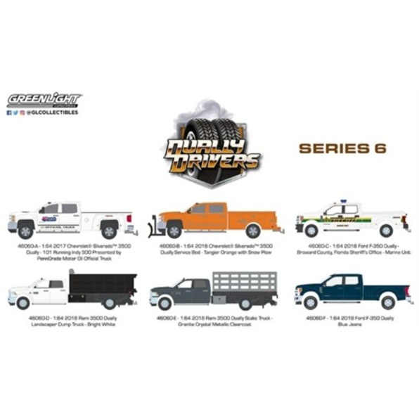 Dually Drivers Series 6 (6 Truck Set) 12 Pcs Asst