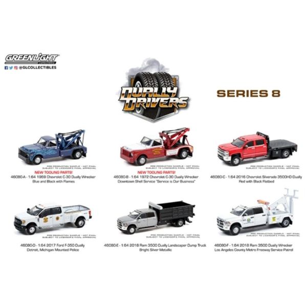 Dually Drivers Series 8 6-Truck Set 12pcs Asst