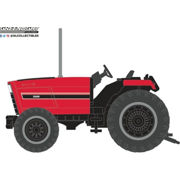 Row Crop Tractor 4-Wheel Drive (4WD) Red and Black 1981