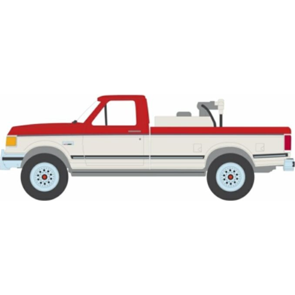 Ford F-250 XLT w/Fuel Transfer Tank Scarlet Red and Colonial White 1991