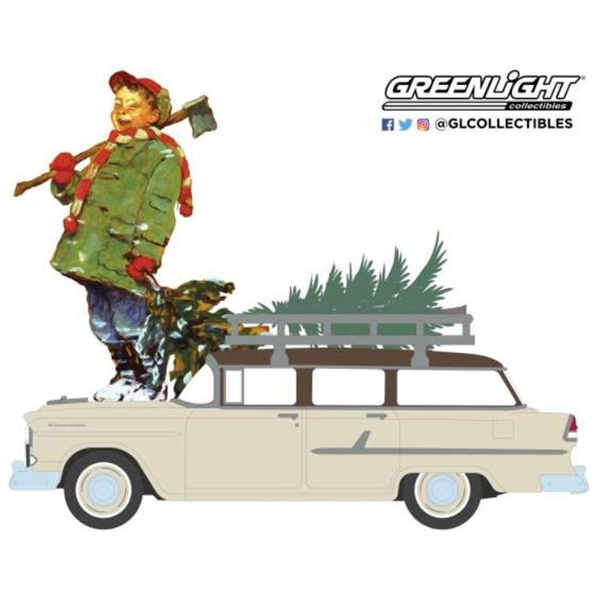 Chevrolet Two-Ten Townsman with Christmas Tree 1955 'Norman Rockwell Series 2' White