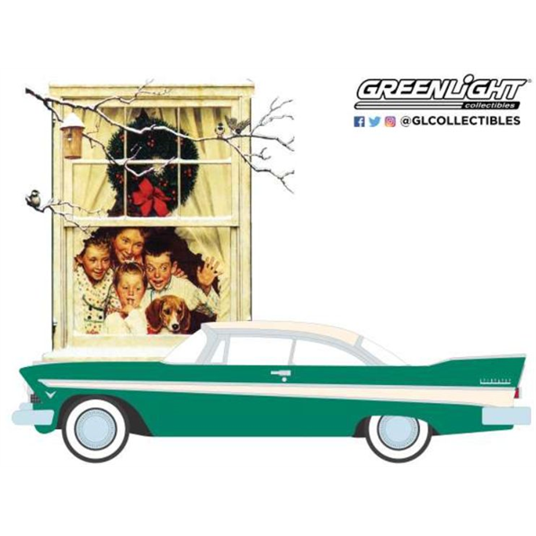 Plymouth Belvedere with Wreath 1957 Norman Rockwell Series 2' Green/White