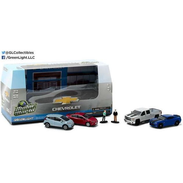 Motor World 5 car Diorama set Modern Chevr olet Dealership