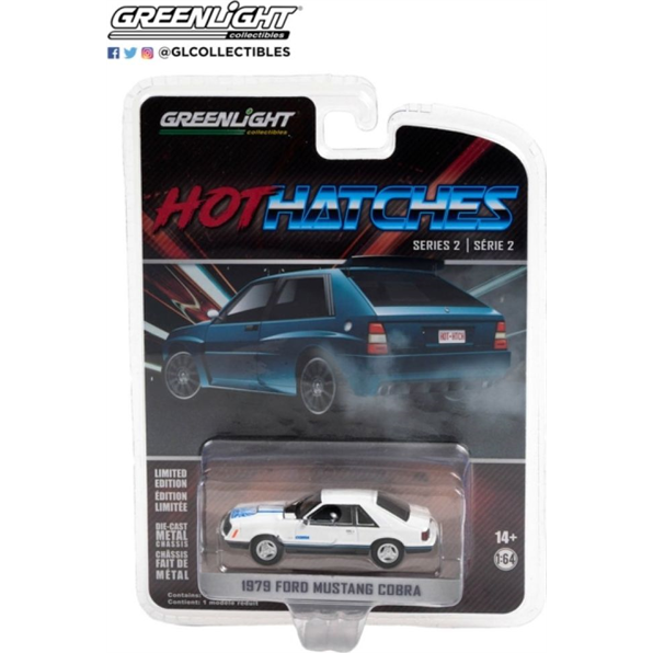 Ford Mustang Cobra White and Medium Blue Glow 1979