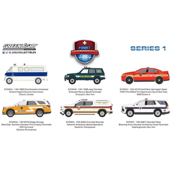 First Responders Series 1 (6-Car Set) 12pcs Asst