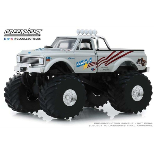 Chevrolet K-10 Monster Truck 1970 'USA' with 66-Inch Tires White