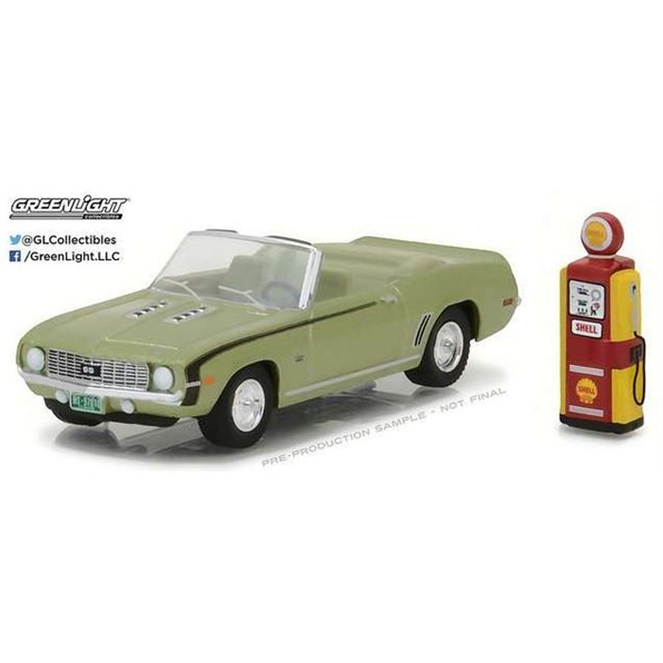 Chevrolet Camaro Convertible with Vintage Gas Pump The Hobby Shop Series 1 1969