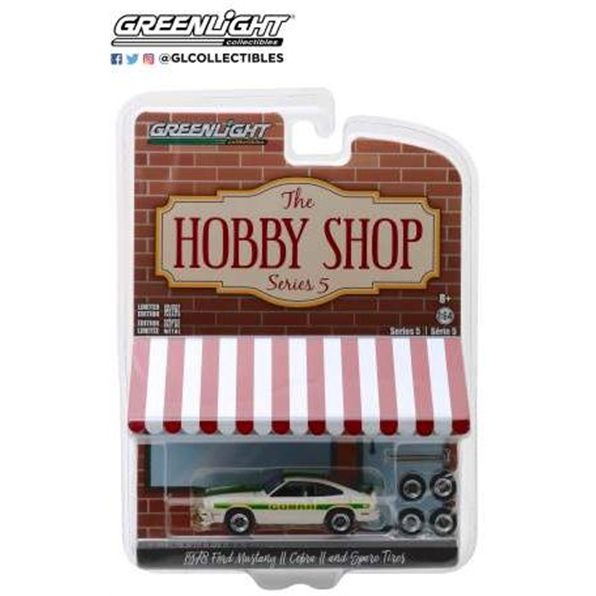 Ford Mustang II Cobra II white with green Billboard Stripes And Space Tires The Hobb