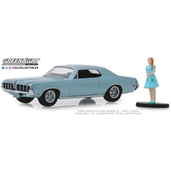 Mercury Cougar 1970 with Woman in Dress Blue