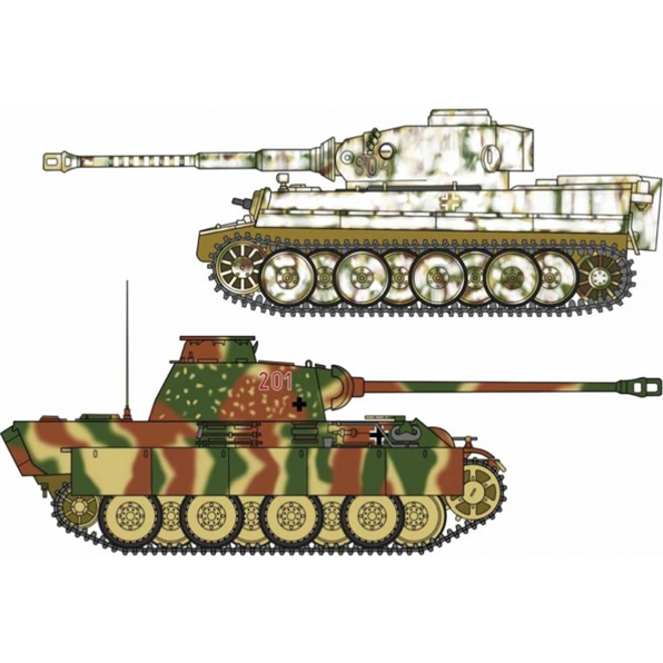 Tiger I + Panther G 'German Army Main Battle Tank Combo' (x2 Kits)