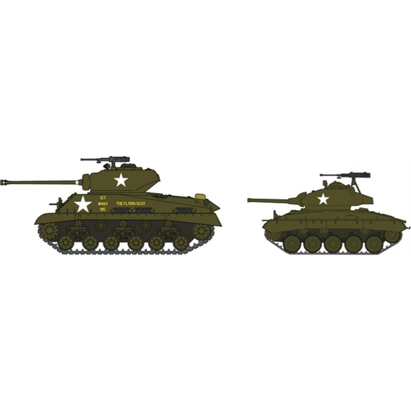 M4A3E8 Sherman and M24 Chaffee U.S. Army Main Battle Tank Combi (Two kits)