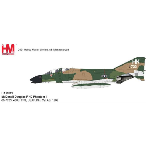 McDonell Douglas F-4D Phantom II 66-7733 480th TFS USAF Phu Cat AB 1969 12 x Mk.82