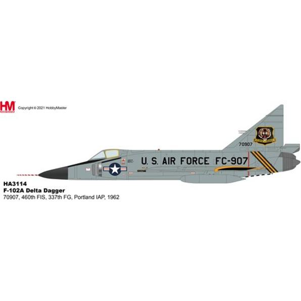 F-102A Delta Dagger 70907 460th FIS 337th FG Portland IAP 1962