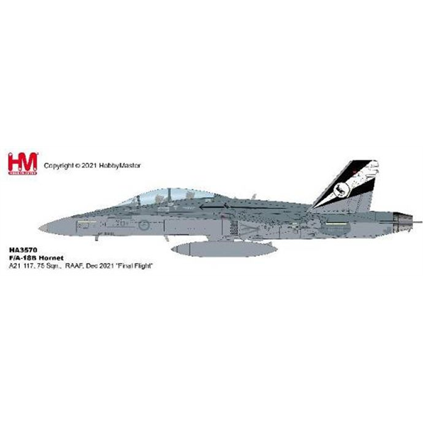 F/A-18B Hornet A21-117 75 Sqn. RAAF Dec 2021 'Final Flight'