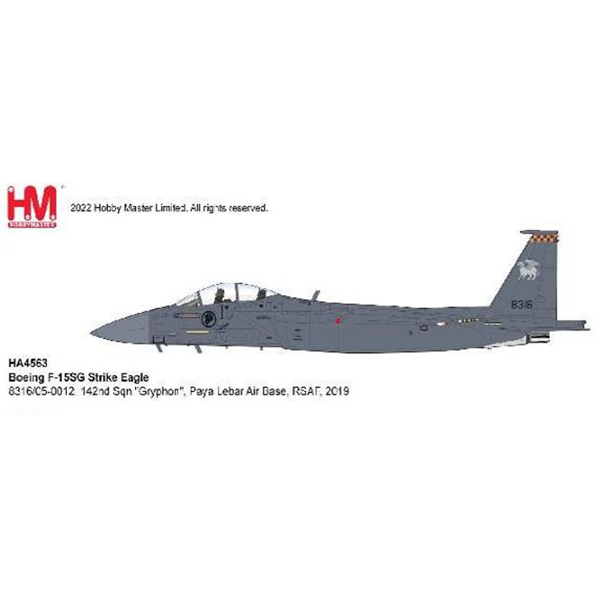 Boeing F-15SG Strike Eagle 8316/05-0012 142nd Sqn 'Gryphon' Paya Lebar RSAF 2019